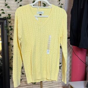 Elegant Yellow V-Neck Sweater by B. B. Dakota